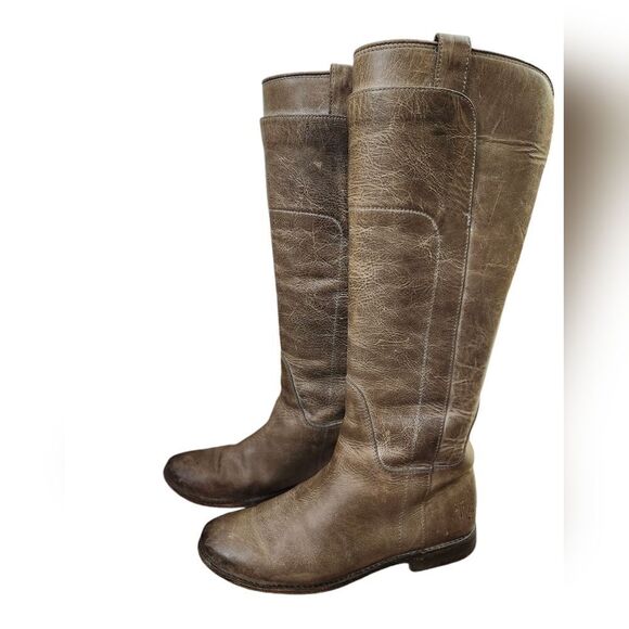 Frye Taupe Paige leather‎ knee-high riding boots 6.5 - Picture 2 of 12